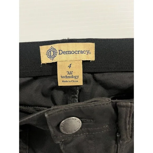 Democracy Ab Technology Womens Straight Leg Cargo Jeans Pants Sz 4 Charcoal - Picture 2 of 7